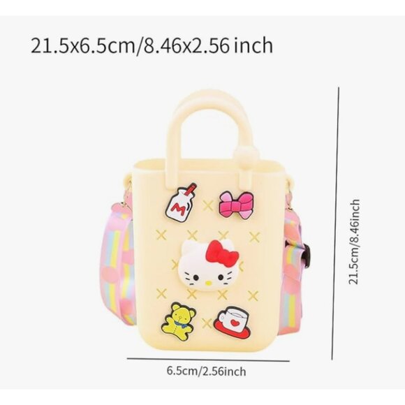 Adorable Hello Kitty Silicone Beach Bag – DIY Cartoon Crossbody Tote with Holes - Picture 2 of 3